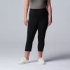 Simply Vera Vera Wang Live-In Mid Rise Capri Legging -Simply Vera Vera Wang Shop 3979653 Black