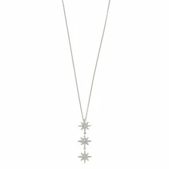 Simply Vera Vera Wang Sterling Silver 1/4 Carat T.W. Diamond 3-Star Pendant Necklace