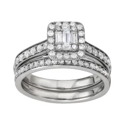 Simply Vera Vera Wang 14k White Gold 3/4 Carat T.W. Diamond Engagement Ring Set