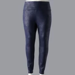 Plus Size Simply Vera Vera Wang High Rise Faux Leather Leggings -Simply Vera Vera Wang Shop 4473242 Tahlia Navy