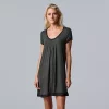 Women's Simply Vera Vera Wang Basic Luxury Sleepshirt -Simply Vera Vera Wang Shop 4780278 Heather Charcoal
