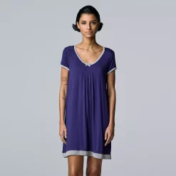 Women's Simply Vera Vera Wang Basic Luxury Sleepshirt -Simply Vera Vera Wang Shop 4780278 Navy