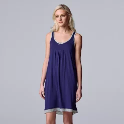 Women's Simply Vera Vera Wang Basic Luxury Chemise -Simply Vera Vera Wang Shop 4780286 Navy