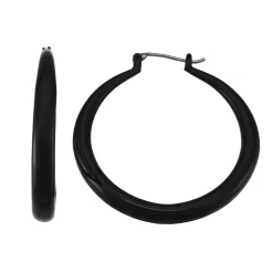 Simply Vera Vera Wang Black Tone Thick Hoop Earrings