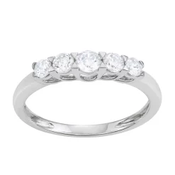 Simply Vera Vera Wang 14k White Gold 1/2 Carat T.W. Diamond 5-Stone Ring