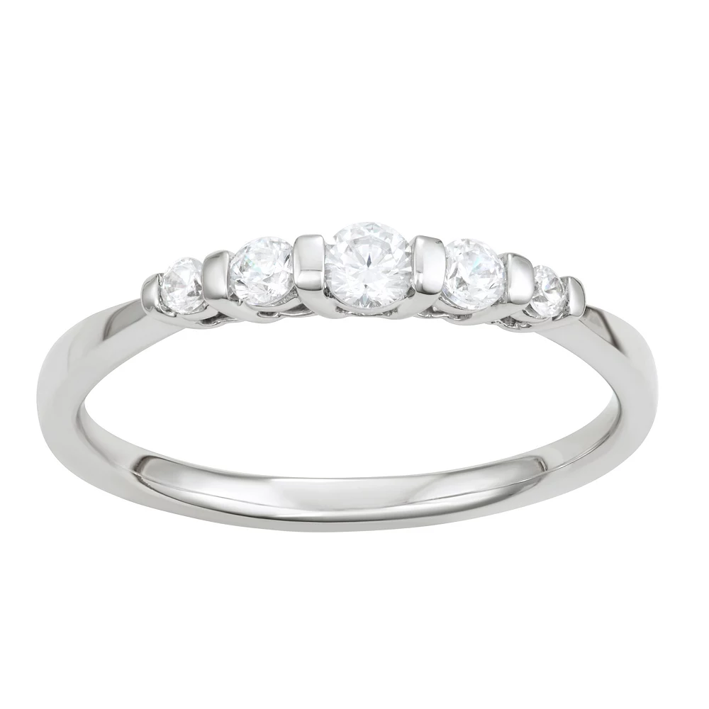 Simply Vera Vera Wang 14k White Gold 1/4 Carat T.W. Diamond 5-Stone Ring 3 Simply Vera Vera Wang 14k White Gold 1/4 Carat T.W. Diamond 5-Stone Ring