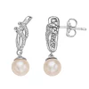 Simply Vera Vera Wang Sterling Silver 1/10 Carat T.W. Diamond & Freshwater Cultured Pearl Drop Earrings -Simply Vera Vera Wang Shop 4813834
