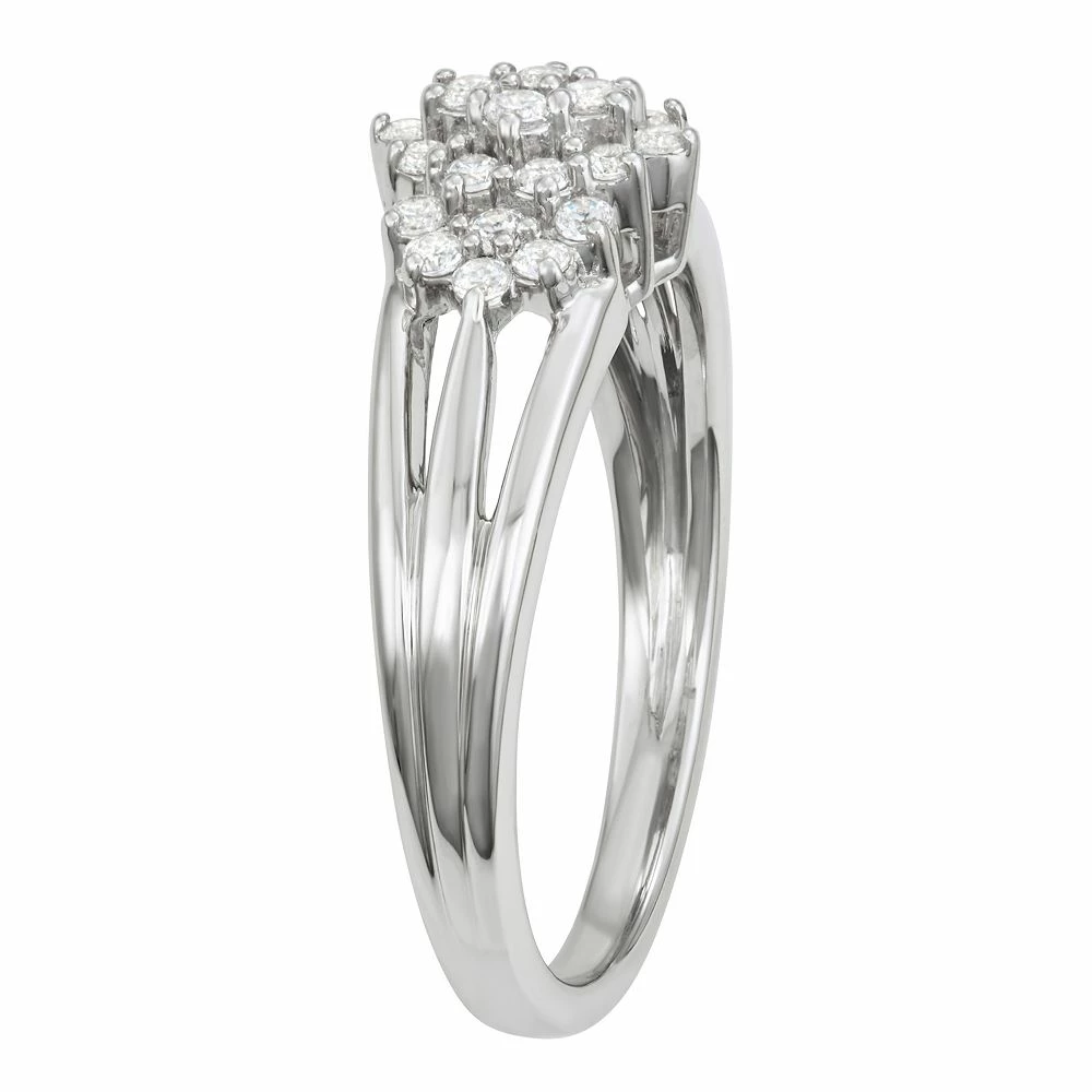 Simply Vera Vera Wang Sterling Silver 1/3 Carat T.W. Diamond Cluster Ring 4 Simply Vera Vera Wang Sterling Silver 1/3 Carat T.W. Diamond Cluster Ring - Image 2