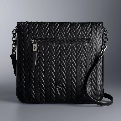Simply Vera Vera Wang Remsen Crossbody Bag -Simply Vera Vera Wang Shop 4817983 Black Ruched