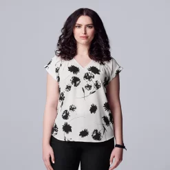 Women's Simply Vera Vera Wang V-Neck Top -Simply Vera Vera Wang Shop 4826767 ALT2