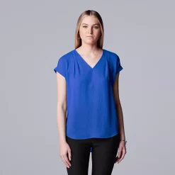 Women's Simply Vera Vera Wang V-Neck Top -Simply Vera Vera Wang Shop 4826767 Barret Bay