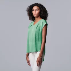 Women's Simply Vera Vera Wang V-Neck Top -Simply Vera Vera Wang Shop 4826767 Designer Green