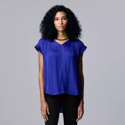Women's Simply Vera Vera Wang V-Neck Top -Simply Vera Vera Wang Shop 4826767 Electric Gulf
