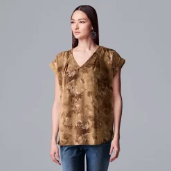 Women's Simply Vera Vera Wang V-Neck Top -Simply Vera Vera Wang Shop 4826767 Elegance Floral