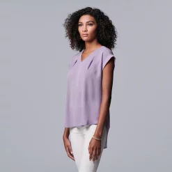 Women's Simply Vera Vera Wang V-Neck Top -Simply Vera Vera Wang Shop 4826767 Megan Purple