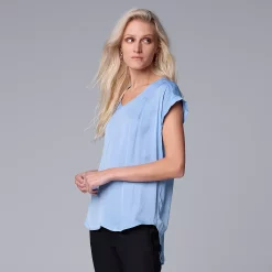 Women's Simply Vera Vera Wang V-Neck Top -Simply Vera Vera Wang Shop 4826767 Vera Sky Blue