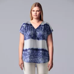 Plus Size Simply Vera Vera Wang Dolman Popover Top -Simply Vera Vera Wang Shop 4852066 Shibori Dye