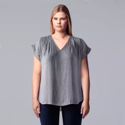 Plus Size Simply Vera Vera Wang Dolman Popover Top -Simply Vera Vera Wang Shop 4852066 Stratus Gray
