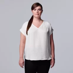 Plus Size Simply Vera Vera Wang Dolman Popover Top -Simply Vera Vera Wang Shop 4852066 White Knight