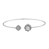 Simply Vera Vera Wang Sterling Silver 1/10 Carat T.W. Diamond & Freshwater Cultured Pearl Bangle Bracelet -Simply Vera Vera Wang Shop 4863471