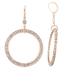 Simply Vera Vera Wang Gold-Tone Pave Hoop Drop Earrings
