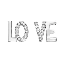 Simply Vera Vera Wang Sterling Silver 1/10 Carat T.W. Diamond "LO-VE" Stud Earrings