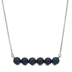 Simply Vera Vera Wang Sterling Silver Black Freshwater Cultured Pearl Bar Necklace