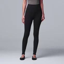 Women's Simply Vera Vera Wang Live-In Shaping High Rise Leggings -Simply Vera Vera Wang Shop 4994850 Black