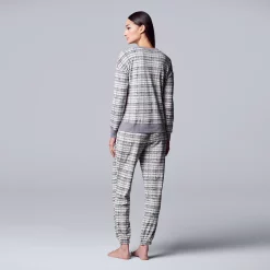 Women's Simply Vera Vera Wang Velour Pajama Top and Banded Bottom Pajama Pants Sleep Set -Simply Vera Vera Wang Shop 5005125 ALT