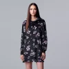 Women's Simply Vera Vera Wang Velour Long Sleeve Hooded Sleepshirt 2 Women's Simply Vera Vera Wang Velour Long Sleeve Hooded Sleepshirt -Simply Vera Vera Wang Shop 5005136 Black Floral