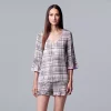 Women's Simply Vera Vera Wang 3/4 Sleeve Pajama Top & Pajama Boxer Shorts Set -Simply Vera Vera Wang Shop 5047904 Lilac Plaid
