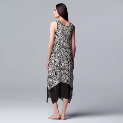 Women's Simply Vera Vera Wang Maxi Chemise with Chiffon Trim -Simply Vera Vera Wang Shop 5047908 ALT