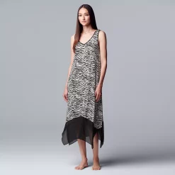 Women's Simply Vera Vera Wang Maxi Chemise with Chiffon Trim
