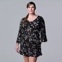 Plus Size Simply Vera Vera Wang 3/4 Sleeve Pajama Top & Pajama Boxer Shorts Set -Simply Vera Vera Wang Shop 5047911 ALT2