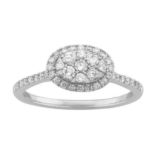 Simply Vera Vera Wang 14k White Gold 1/2 Carat T.W. Diamond Oval Cluster Engagement Ring -Simply Vera Vera Wang Shop 5115275