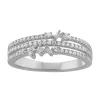 Simply Vera Vera Wang 14k White Gold 1/3 Carat T.W. Round & Baguette Cut Diamond 3 Row Fashion Ring -Simply Vera Vera Wang Shop 5115294