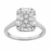 Simply Vera Vera Wang 14k White Gold 1/2 Carat T.W. Round & Baguette Cut Diamond Cushion Cluster Engagement Ring -Simply Vera Vera Wang Shop 5115301