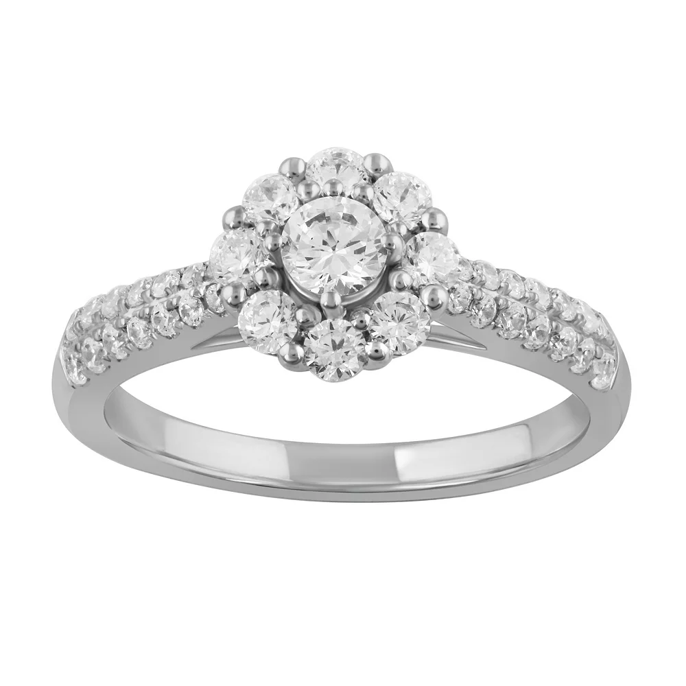 Simply Vera Vera Wang 14k White Gold 3/4 Carat T.W. Diamond Flower Engagement Ring 3 Simply Vera Vera Wang 14k White Gold 3/4 Carat T.W. Diamond Flower Engagement Ring