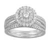 Simply Vera Vera Wang 14k White Gold 3/4 Carat T.W. Diamond Halo Cluster Engagement Ring Set -Simply Vera Vera Wang Shop 5115380