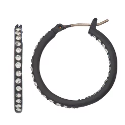 Simply Vera Vera Wang Black Simulated Crystal Hoop Earrings