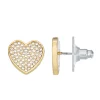 Simply Vera Vera Wang Gold Tone Pave Heart Stud Earrings