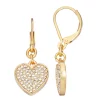 Simply Vera Vera Wang Gold Tone Pave Heart Drop Earrings -Simply Vera Vera Wang Shop 5221603