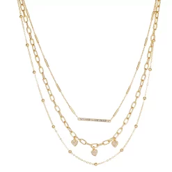 Simply Vera Vera Wang Gold Tone Chain Multistrand Necklace