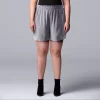 Plus Size Simply Vera Vera Wang High-Waisted Soft Shorts -Simply Vera Vera Wang Shop 5236307 Stratus Grey