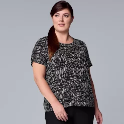 Plus Size Simply Vera Vera Wang Scoopneck Print Tee -Simply Vera Vera Wang Shop 5256625 Graphic Abstract