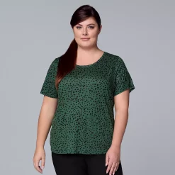 Plus Size Simply Vera Vera Wang Scoopneck Print Tee -Simply Vera Vera Wang Shop 5256625 Pebble Cluster