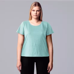 Plus Size Simply Vera Vera Wang Relaxed Scoopneck Tee -Simply Vera Vera Wang Shop 5256626 Falls Spray