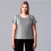 Plus Size Simply Vera Vera Wang Relaxed Scoopneck Tee -Simply Vera Vera Wang Shop 5256626 Heather Dovetail