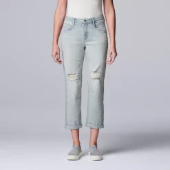 Women's Simply Vera Vera Wang Relaxed Boyfriend Jean Capri -Simply Vera Vera Wang Shop 5257118 Joline
