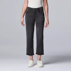 Women's Simply Vera Vera Wang Relaxed Boyfriend Jean Capri -Simply Vera Vera Wang Shop 5257118 Raven